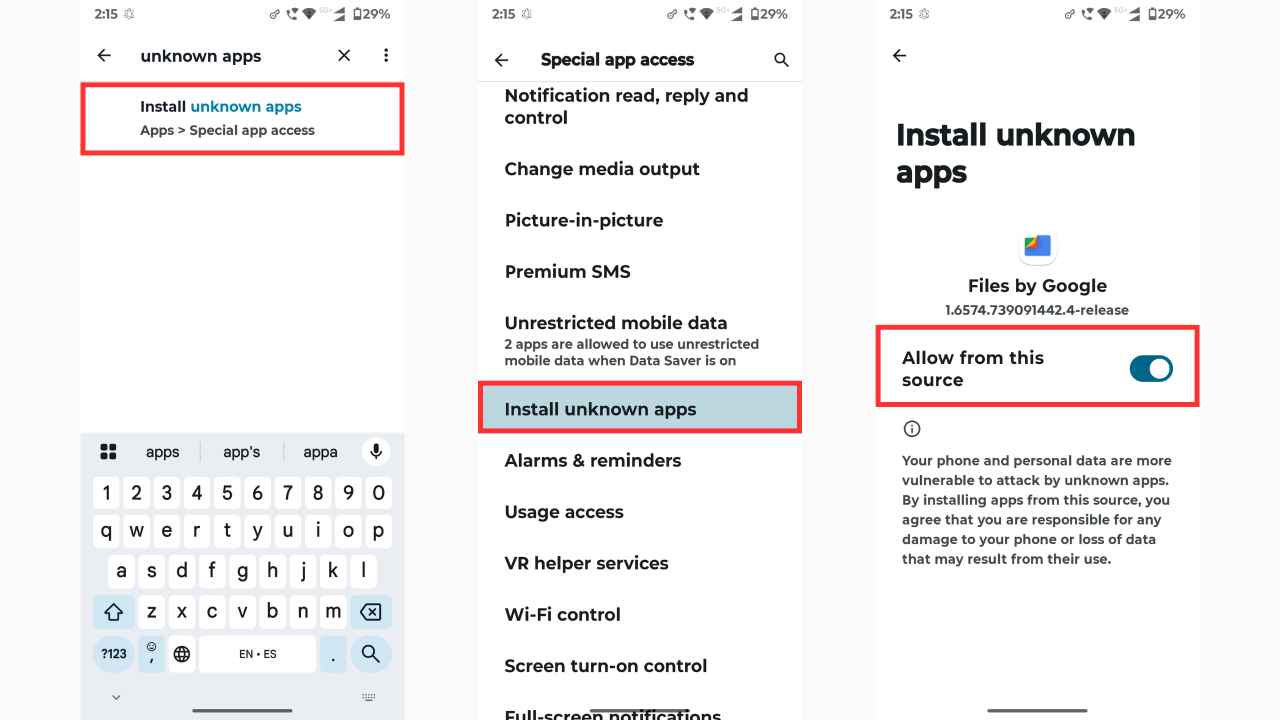 Steps to Enable Unknown Sources on Android 12+ Devices